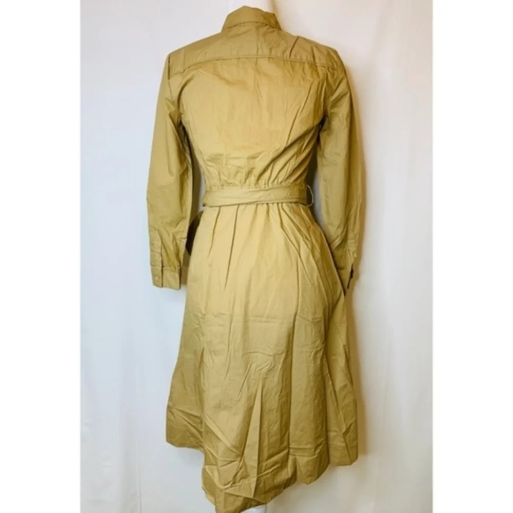 NWT J. Crew safari khaki shirtdress dress 2 XS - Picture 2 of 7